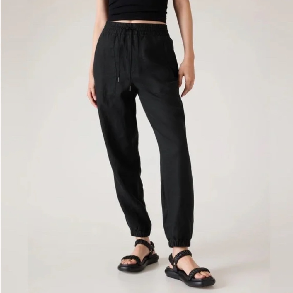 Athleta Cabo Linen Jogger Women's Size 8 Black
